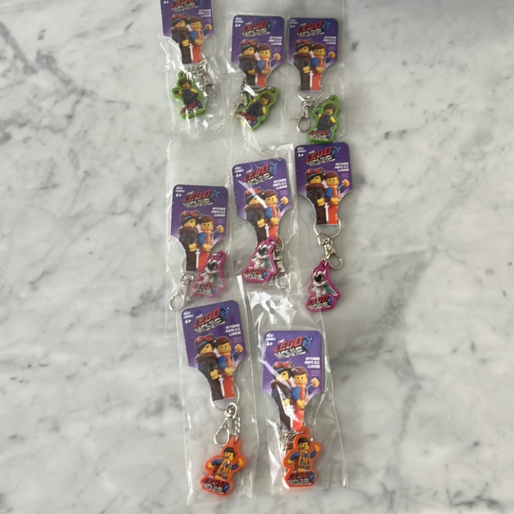 Lego Movie 2 Keychains NWT Set of 8